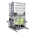 Industrial Equipment With Metal Frame Storage Tank Pump And Piping System