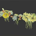 Colorful Decorative Flower Bouquets With Yellow Lilies And Mixed Blooms For Home Decor
