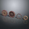 Ornamental Metallic Circular Decorative Rings With Patterned Designs Various Colors Different Sizes
