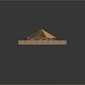 Traditional Tent On Sandy Ground With Wooden Frame Thatch Roof And Stone Ring