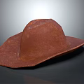 Classic Brown Cowboy Hat With Wide Brim And Vintage Leather Like Texture