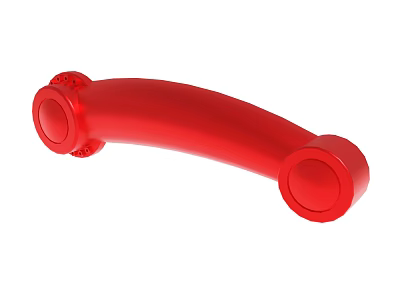 Red Vintage Telephone Handset With Curved Design Isolated On White Background 3d model