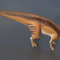 Detailed Reptile Dinosaur Model With Long Neck Spiked Back And Striped Skin