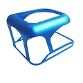 Sleek Blue Modern Chair With Hollow Open Structure And Ergonomic Design
