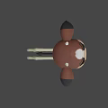 Cute Brown And White Cartoon Cow Character With Big Green Eyes Open Arms