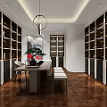 Elegant Jewelry Store Interior With Round Glass Display Counter Shelves And Displayed Jewelry