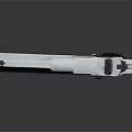 Silver Metal Pistol With Detachable Magazine Shiny Body Design On Dark Background