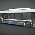 White Blue And Yellow Stripe City Bus With Number 2116 Exterior Design