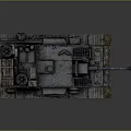 Vintage Military Tank Armored Vehicle with Heavy Tracks Long Cannon and Metal Texture