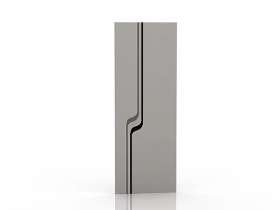 Elegant Modern Minimalist Gray Door with Sleek Black Line Decorative Details 3d model
