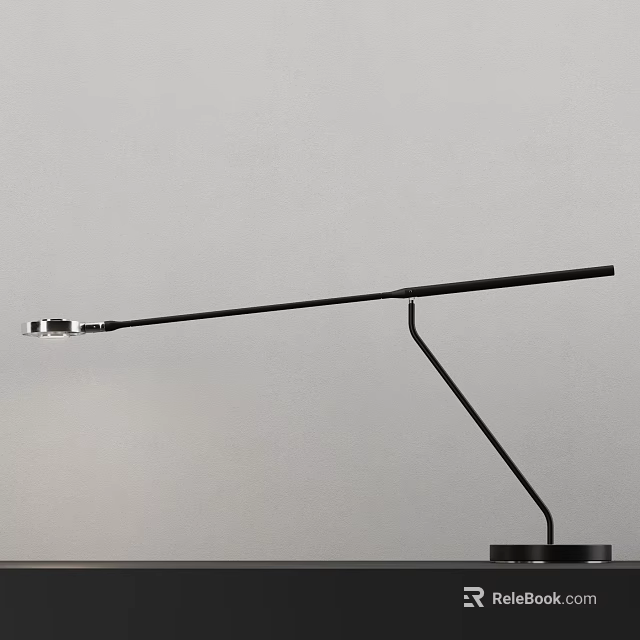 Modern Minimalist Black Desk Lamp With Sleek Adjustable Arm And Stable Base 3d model 