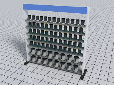 paint blending rack paint placement rack car paint rack 3d model