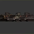 Detailed Military Vehicles Models With Tracks Turrets And Camouflage Design