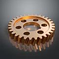 Golden Gear Shaped Modern Lighting Combination With Metallic Design And Reflective Surface