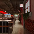 Chinese Hotpot Skewer Restaurant Featuring Refrigerated Display Cases Shelves And Convenience Store Area