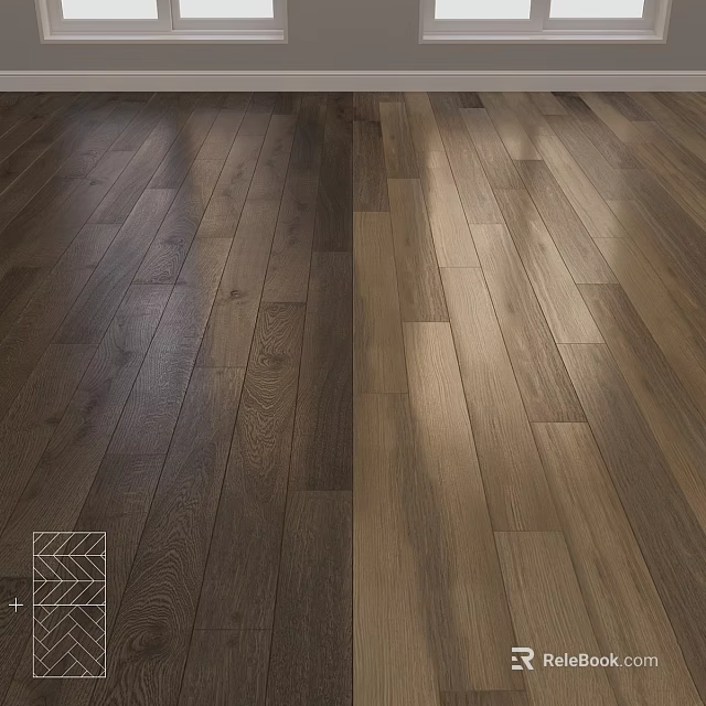 Modern Wooden Floor With Natural Wood Grain Different Tones And Glossy Surface 3d model 