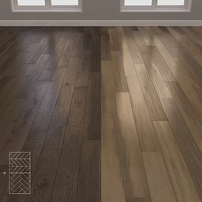 Modern Wooden Floor With Natural Wood Grain Different Tones And Glossy Surface 3d model