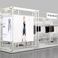 WANDMOORE Elegance Fashion Exhibition Stand With Model Images Hanging Clothes And Shoes