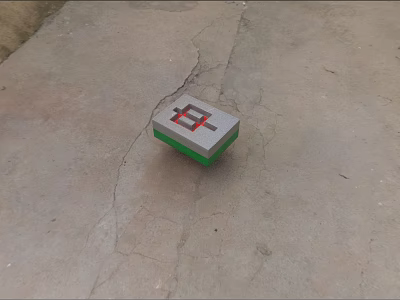 Board Game Entertainment With Red Cross Marked Piece On Concrete Ground 3d model