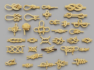 A hundred kinds of knots, knots, knots, ropes, knots, ropes 3d model