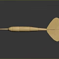 Golden Dart with Metallic Finish and Shiny Surface on Dark Background Reflection