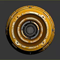 Yellow Gas Container With Danger Label And Lightning Symbol Metal Reinforced Rings For Home Use