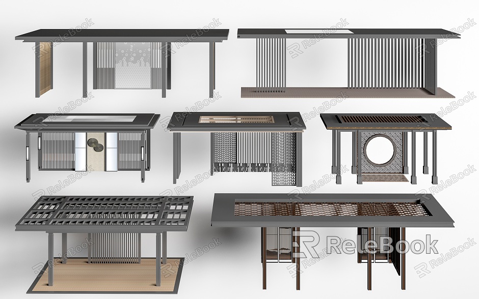 New Chinese Landscape Pavilion Outdoor Gazebo Outdoor Rest Pavilion Courtyard Gazebo model