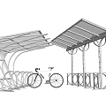 Modern Bike Canopy Design With Transparent Roof And Bicycle Racks