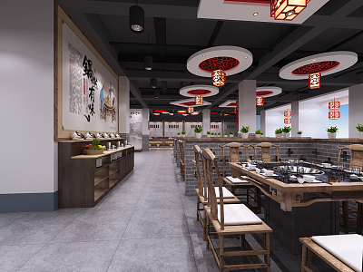 Chinese Hot Pot Shop 3d model