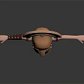 3D Roman Soldier Character Wearing Golden Armor Helmet And Red Skirt With Outstretched Arms
