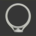 Modern White Circular Household Item With Decorative Button And Grid Design