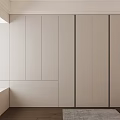 Modern Built in Bookcase With LED Lighting In Light Wood Bedroom Interior