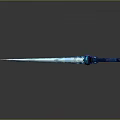 Blue Crystal Encrusted Fantasy Sword With Elaborate Design And Shiny Surface