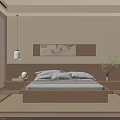 Japanese Style Bedroom Interior With Wooden Sliding Doors Beige Walls And Platform Bed
