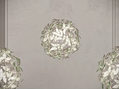 White Butterfly Decorative Pendant Lights For Living Room Interior Design 3d model