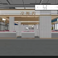 Supermarket Fresh Meat Section With Self service Shopping Display Counters And White Tile Walls