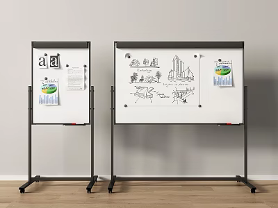 Whiteboard Writing Board Teaching Board Whiteboard Writing Board Blackboard Office Board 3d model