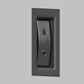Flush Mount Door Handle With Black Square Panel Silver Curved Section And Two Round Screws 3d model