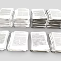 Stacked Newspapers Piles Of Printed Reading Materials On Gray Background 3d model
