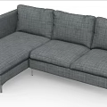 Modern Gray Fabric Sofa Set with Chaise Lounge and Metal Legs for Contemporary Living Room