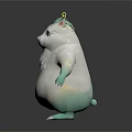 Chubby Cartoon Creatures With Horns And Fluffy Bellies Standing On Gray Background With Floor Reflections