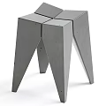 Modern Minimalist Concrete Stool With Geometric Legs For Indoor Home Decor Design
