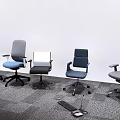 Modern Office Chairs With Various Styles And Ergonomic Design For Workspace 3d model