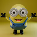 Despicable Me Minion Toy Figure With Yellow Body Blue Overalls And Open Arms