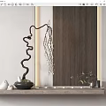 New Chinese-style Ornaments Combination Desktop Plant Tea Set Combination 3d model