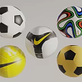 Sports Equipment Various Soccer Balls With Colorful Patterns And Classic Designs
