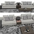 Modern Multiplayer Sofa Coffee Table Combination Corner Sofa 3d model