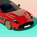 Red Sports Car With Sleek Design Black Roof And Alloy Wheels