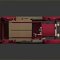 Vintage Red Convertible Car With Tan Top Black Seats And Red Wheels