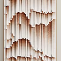 Abstract Wall Art With 3D Textured Design Gold White Blue Spheres And Brown Striped Pattern